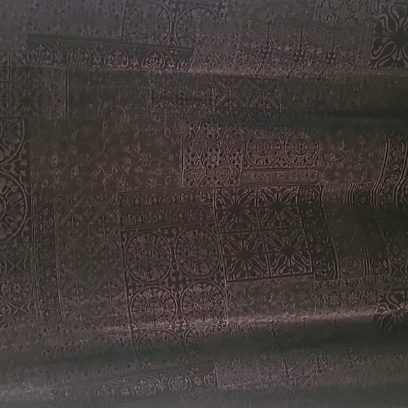Women's 10 Vintage Black Geometric Floral Maxi Dress Slinky Stretchy Flattering - Picture 3 of 12